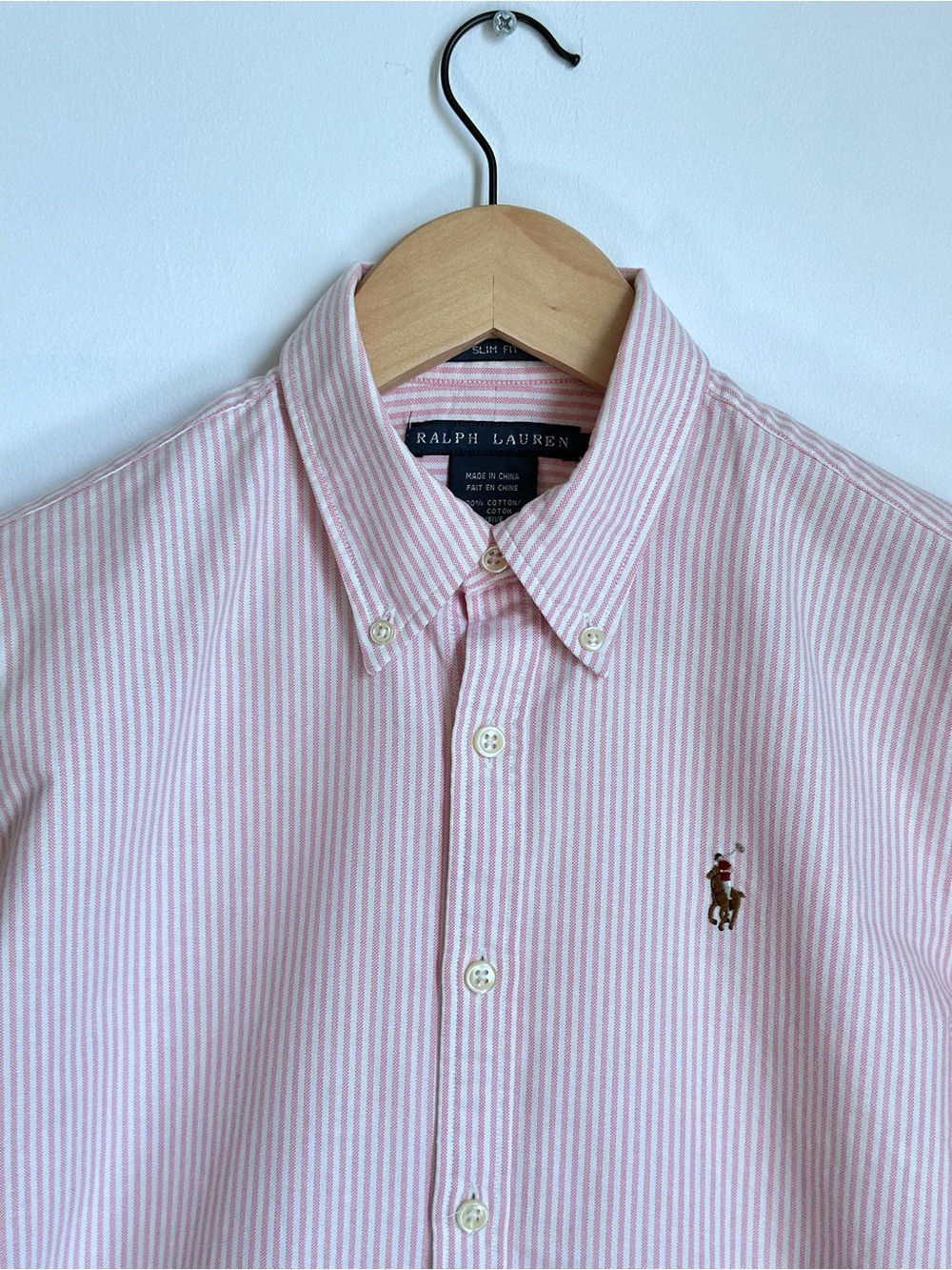 Classic Ralph Lauren  Pink Striped Button-Down Shirt Women’s 8 Excellent Slimfit